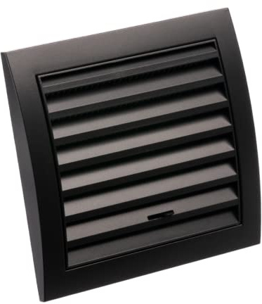 Ø 100mm Anthrazit Lüftungsgitter 150x150mm mit Schieberegler Abschlussgitter Insektenschutz ABS-Kunststoff Gitter