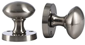 IRONZONE® Mortice Sprung Satin Nickel Classic Door Knob Set Pack Pair Classic Design for Internal Wooden or Oak Doors, Perfect for Any Door (Knob Set)