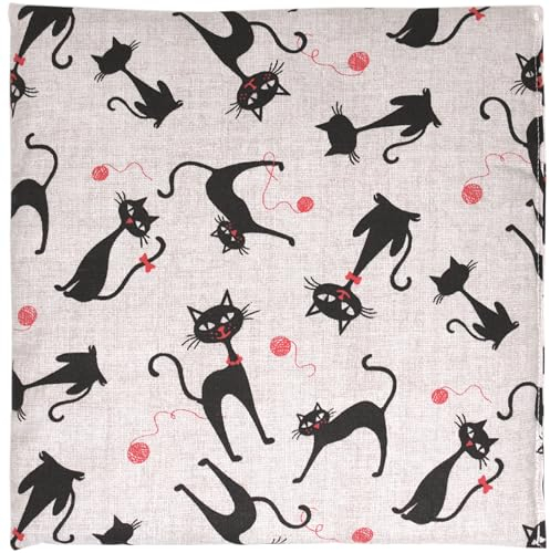 Bio-Dinkelkissen 24x24cm Katze-Mimi - Kleines Körnerkissen als Wärmekissen und/oder Kühlkompresse