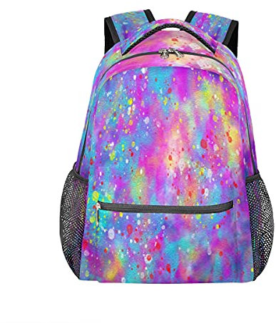Rucksack mit farbigen Sternen-Illustrationen, personalisiertes Muster, Büchertaschen, Freizeit-Rucksack für Teenager, Jungen und Mädchen, Rucksack, Laptop, athletisch, Outdoor, Wandern, Camping,
