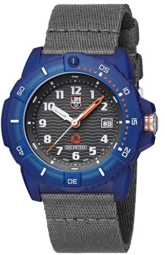 Luminox Tide ECO Nachhaltige Outdoor Uhr Herrenarmbanduhr in der Farbe blau/grau, Armband aus 100% Recycelter Ozean Plastik, Durchmesser: 46mm, Wasserdichtigkeit: 200 Meter, XS.8902.ECO