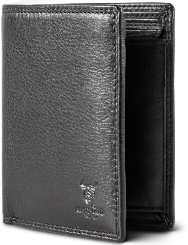 MATADOR Geldtasche Herren Leder #VIGO mit edler Geschenk Box, Elegantes Portmonee Herren RFID Schutz, Luxus Geldbörse Leder Schwarz Viele Kartenfächer in Schwarz Nappa