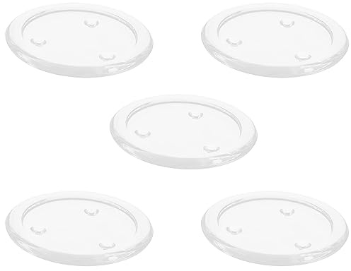 SAFYY - Piatti per candele in vetro trasparente, 12,7 cm, rotondi, per tavolo da pranzo, matrimoni, confezione da 5