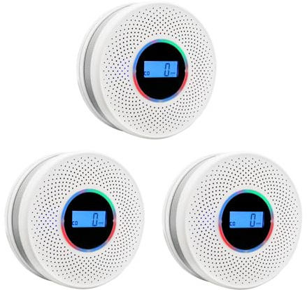 Smoke Detector Carbon Monoxide Detector Combo with Digital Display and Sound Light Alarm, 2-in-1 Smoke & CO Alarm with Battery Operated for Home, Travel or RV
