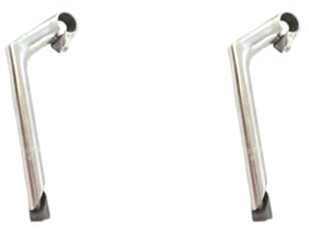Mealoodiousmusea Lenkervorbau, 22,2 mm, Schwanenhals, für Komfort-Fahrräder, silberfarben, 2 Stück