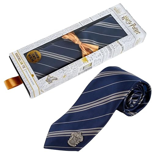 AAA Merchandise Harry Potter Krawatte - Ravenclaw-Wappen mit Anstecknadel - Geschenkbox Set - HP Fanartikel Geschenke für Herren Erwachsene Fans