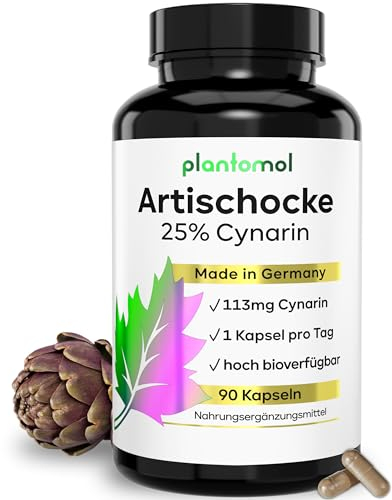 90 Artischocken Kapseln hochdosiert mit 113mg Cynarin - nur 1 Kapsel/Tag - Artischocken-Extrakt hochdosiert - 3 Monatsvorrat