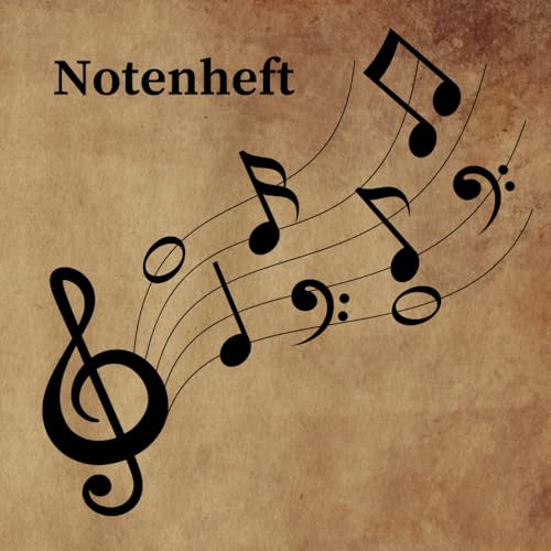 Blanko Notenheft Quadratisch Notenbuch Musikunterricht Große Lineatur Musik Schreibheft 6 Leere Notensysteme Notenlinienheft 100 Seiten Kinder ... Songwriter Musiker Notenzeilen B16B