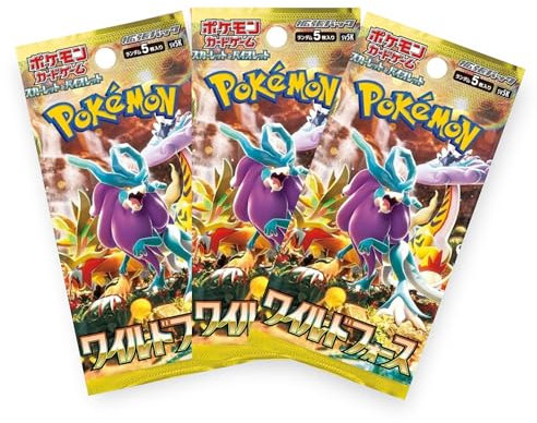 3 x Wild Force Japanese Pokemon Booster Packs | Scarlet & Violet Set | Pokémon Trading Cards in 3 Booster Packs | TCYM Authenticated | Pokemon TCG Pack | Japanese Temporal Forces