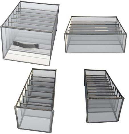 geamuf Organizadores de Ropa con Separadores para Mantener tus Cajones y Armarios en Orden Fácilmente. Consigue ver tus prendas rápidamente, son Transparentes y Lavables con secado rápido.