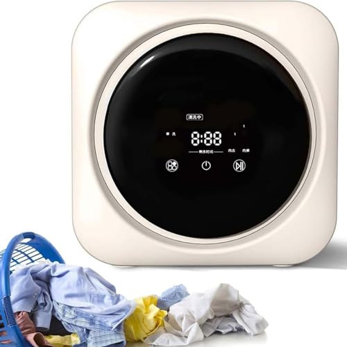 DPQYJPP Mini Machine À Laver Et Sèche-Linge De 3,5 L, Machine À Laver Compacte Et Essoreuse avec Baril Intérieur en Acier Inoxydable, pour Appartement, Maison, Dortoir,Desktop