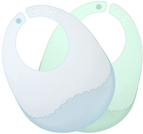 IWOWHERO 2 Stücke Baby Fütterung Lätzchen Für Mädchen Silikon Kleinkind Drooling Lätzchen Atmungsaktive Robust Spill Tasche