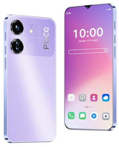 Téléphone déverrouillé, Écran de 6,3 pouces, smartphone 4G - LTE FDD TDD, double caméra, 2GBRAM, 16GBROM, extension 128GB, double carte SIM, convient aux utilisateurs débutants (91, purple)