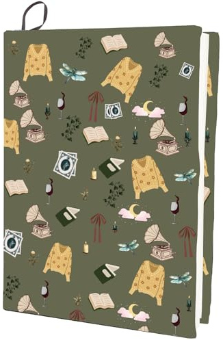 CRASPIRE Funda Elástica para Libros Color VerReutilizable Lavable Nailon para Libros Tapa Dura 9 x 11 Pulgada Aula