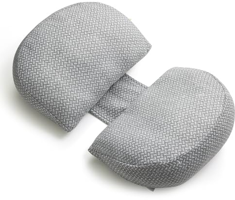 momcozy Cuscino per gravidanza portatile – Cuscino a forma di W per schiena, addome e fianchi, cuscino da viaggio regolabile per alleviare il dolore per donne incinte