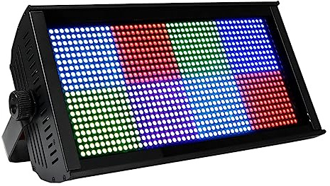 SHEHDS Lumière stroboscopique de scène LED 200 W RVB (8 segments) Uplights DMX512 Boîtier en métal DJ Light
