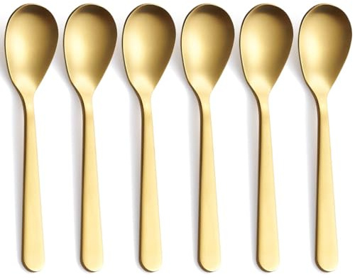 Lot de 6 cuillères à expresso Demitasse en acier inoxydable finition satinée, mini cuillères à café, cuillères à sucre, 11,9 cm