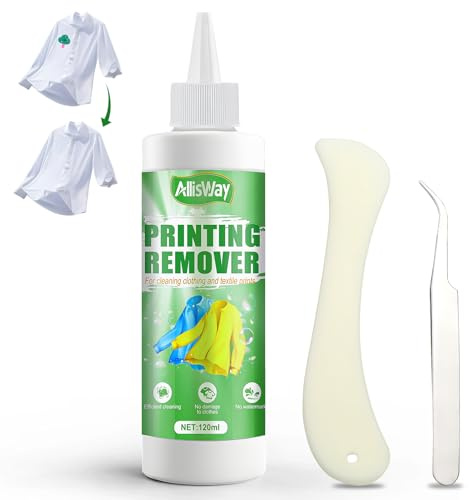 Flockentferner Beflockung Textilien, Flock Entferner Trikot, 120ml | Druckecke Flexentferner, Einfache und effiziente Methode zum Entfernen alter Drucke und Druckfehler aus Textilien