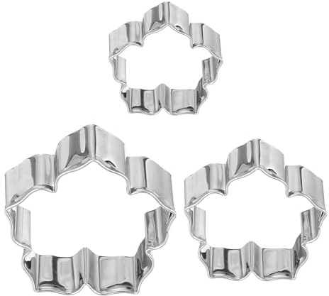 sourcing map 1 Set Flower Cookie Cutter, Morning Glory Flower Stainless Steel Holiday Cookie Cutters Biscuit Mould for Pastry Fondant Cake Cookie, Silver