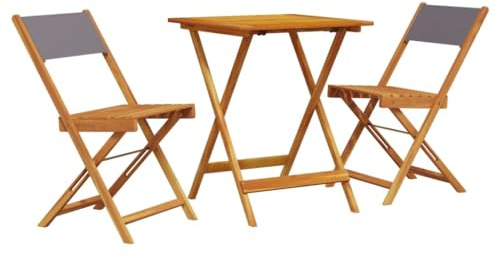 Genérico Juego de Bistro de 3 Piezas Tela y Madera Maciza Antracita,Mobiliario,Muebles de jardín,Conjuntos de jardín-3281761