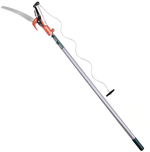 BLUEMARS Telescopic Tree Looper & Pole Saw, 2-in-1 Adjustable Long Reach Tree Pruner, Extendable 1.75m-3.25m Aluminium Pole for Tree Trimming & Lopping