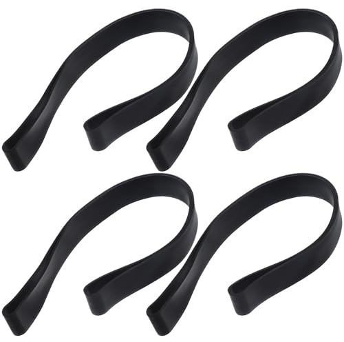 GANAZONO Lot de 4 Sangles Élastiques en Silicone Noir pour Chaise de Plage, 30x1,8 Cm, Extensibles, Bandes pour Serviette et Poubelle, Accessoires Indispensables pour Plage et Croisière