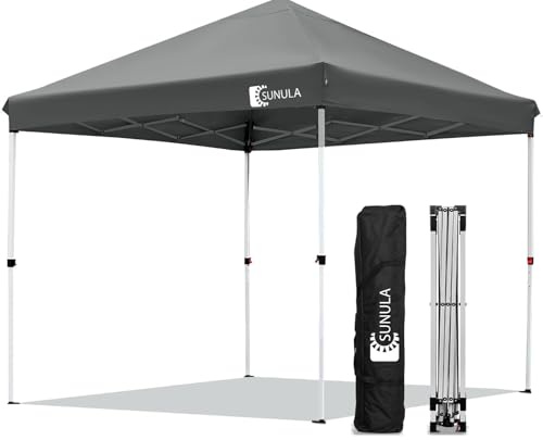 Sunula Pavillon 3x3 Wasserdicht Stabil Winterfest, Faltpavillon 3x3m mit Verdickten Röhren, Partyzelt Pavillion Klappbar für Camping Festival Party, Anthrazit