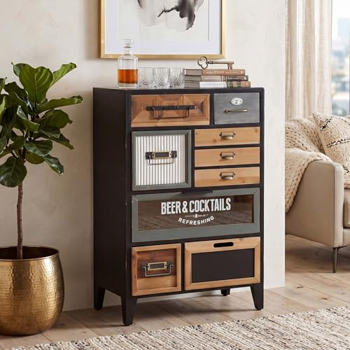 Mendler Apothekerkommode HWC-Q25 zweiseitige Schubladenfronten 95x58x32cm | Kommode, Vintage/Shabby, Holz, Metall