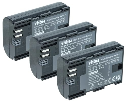 vhbw 3X Batterie Compatible avec Blackmagic Micro Cinema Camera | Micro Cinema Camera 4K appareil photo (1300mAh, 7,2V, Li-ion), puce d'information