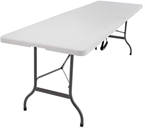 XXL Partytisch Klapptisch 240 x 70 cm weiß Gartentisch Catering Esstisch wetterfest bis 150 kg für 10 Personen klappbar stabil