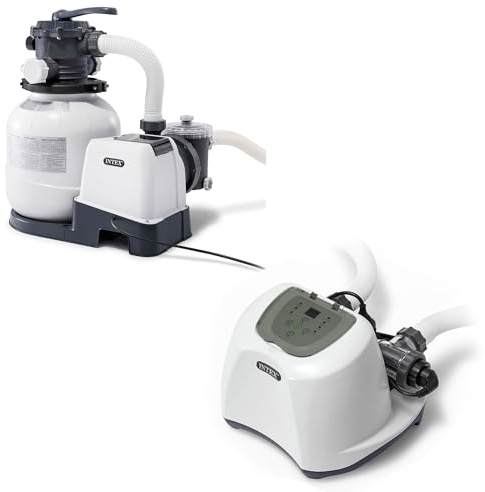 Intex 2100 GPH Pool Sand Filter Pump w/Krystal Clear Saltwater System