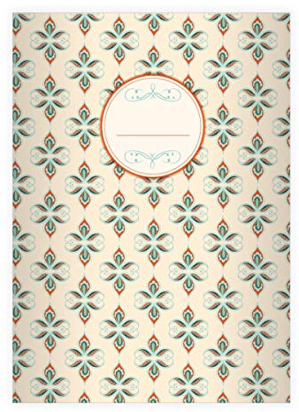 Kartenkaufrausch 4 Edle Vintage DIN A4 Schulhefte, Schreibhefte mit dekorativem, floralem Paisley, beige Lineatur 20 (blanko Heft 16 Blatt/32 Seiten) Notizheft, Kladde für Schule, Universität, Büro