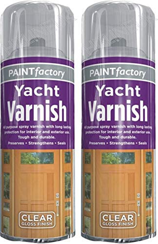 2 X All Purpose Yacht Varnish 400ML - Professional Gloss Finish Spray Wood Color Paint