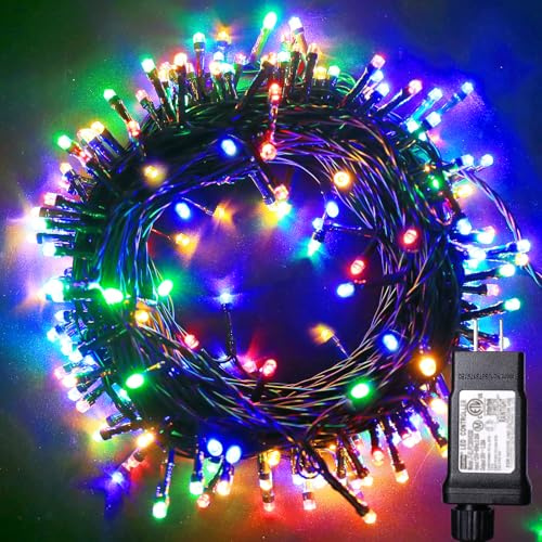 Blingstar Christmas Lights Colored String Lights 33 Ft 100 LED Waterproof Multicolor Twinkle Lights 8 Modes 30 V Plug in Fairy String Lights for Indoor Outdoor Xmas Tree Bedroom Garden Party Decor