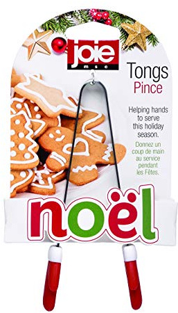 Joie Kitchen Gadgets 99158 Noel Christmas Kitchen Tongs, Plastic, Red and White
