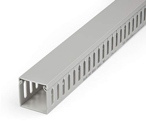 StarTech.com Cable Management | 2(50mm)W x 2(50mm)H, 1/4(8mm) Slots, 2m (6.5ft) length, PVC Network Cable Hider/Wall Wire Duct, Max 80 Cables, UL Listed