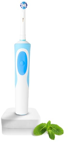 DABBLU Zahnbürstenhalter, Modernes Design, für ihre Oral B Elektrozahnbürste, Anti-Rutsch-Pads, Robuste Betonkonstruktion, Ordnung und Eleganz für Ihr Badezimmer, Weiß