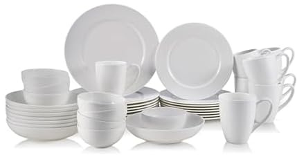 Mikasa Annabelle 40-Piece Dinnerware Set Service for 8 Bone China White