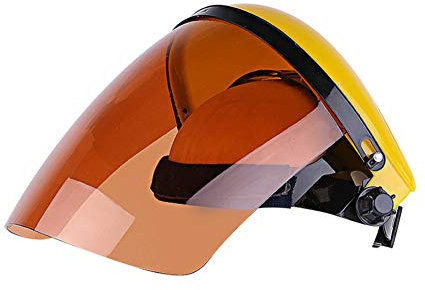 Pantalla facial transparente Pantalla facial de soldadura transparente Pantalla facial facial Protección ocular protectora para trabajadores forestales Fabricación de automóviles Rectificado(marrón)