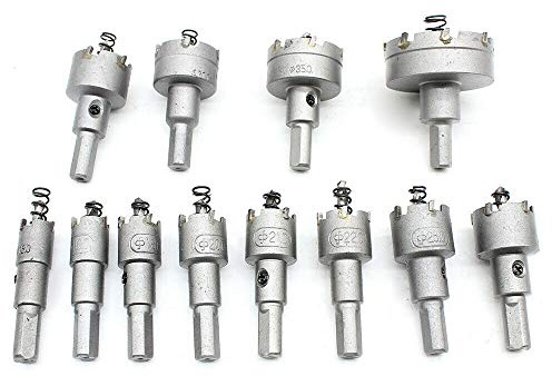 Lochsäge Set 12 Stück Bohrer löcher HSS Metall Lochbohrer Lochsäge Kronenbohrer Bohrkrone Spiral für Holz Kunststoffplatte Trockenbau Pvc hohlwanddosen Aluminium und Schreibtisch