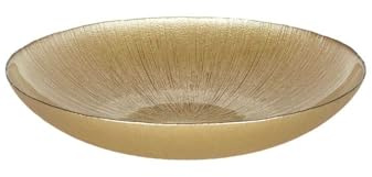 HOME DECO FACTORY - KA6137, Ensaladera de Vidrio Dorado Elegante, Diseñada para Servir Tus Platos con Estilo, Ideal para Recepciones y Comidas Diarias, Diámetro 30 cm, Color Oro