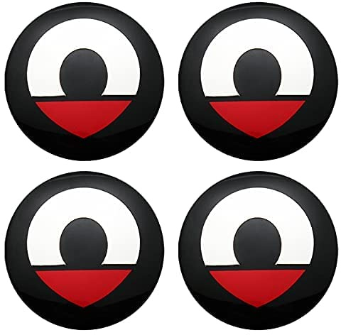 4 StüCk Auto Radnabenaufkleber FüR Smart Fortwo Forfour 453 451 450, ABS-Material 3D Radnaben-Zierkappen Radnabenkappen Logo-Aufkleber Mittelabdeckung Emblem-Abzeichen-Aufkleber,Red
