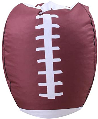 RiToEasysports 45 cm förvaringssäsäck, leksaksförvaring och sittsäcksstol med dragkedja för lek av plyschleksaker för (fotboll1)