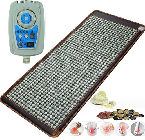 HERFST Infrared Heating Pad,Breathable Massage Mattress,Natural Jade Tourmaline Heating Mat,Adjustable Temperature And Auto-Shut,70X170cm,Available All Seasons