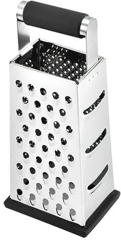 Rallador De Acero Inoxidable 4 Caras Con Base Antideslizante - Manual, De Cocina, Para Queso Y Verduras - Cuadrado Con 4 Lados - Práctico Aparato Para La Cocina