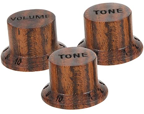 HEMOTON 3 Stück Holz Gitarrenknöpfe Lautstärkeregler für E-gitarre Bass Instrumentenzubehör Kompakt Langlebig