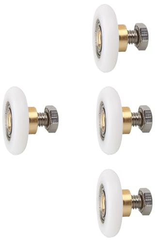 Leliafleury 4 Sets Shower Door Rollers 27mm Shower Doors Wheels Shower Doors Pulley Replacement Roller Runner Wheel for Bathroom Glass Door