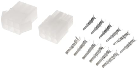 INFINAUTO 6 Pin Car Electrical Wire Connector Plug Kits, 6.2mm Series Car RV Truck Male Female Cable Terminal Housing White, 1 Set