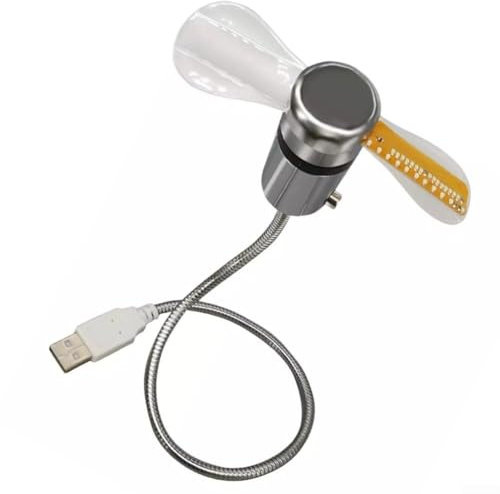 LED-Ventilator, Uhr-Kühlventilator, Uhren-Ventilator, persönlicher praktischer Multifunktions-Ventilator, für PC, Laptop, Notebook, Desktop (Uhr)