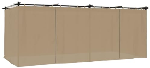 vidaXL Gazebo con Tende Tortora 6x3 m in Acciaio, gazebo da esterno, padiglione, pergola, gazebo da patio, padiglione da giardino, gazebo a tettoia